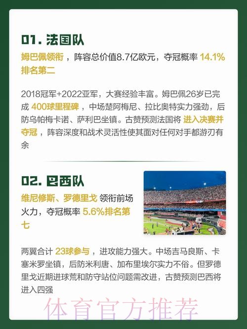 世界杯博彩数据分析与预测前瞻 世界杯博彩数据分析与预测前瞻